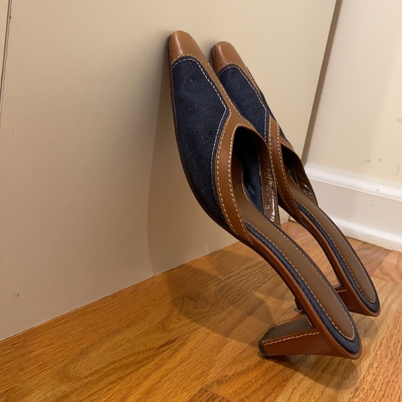 Unisa Vintage Brown & Jean Contrast Stitched Heels - Picture 5 of 13